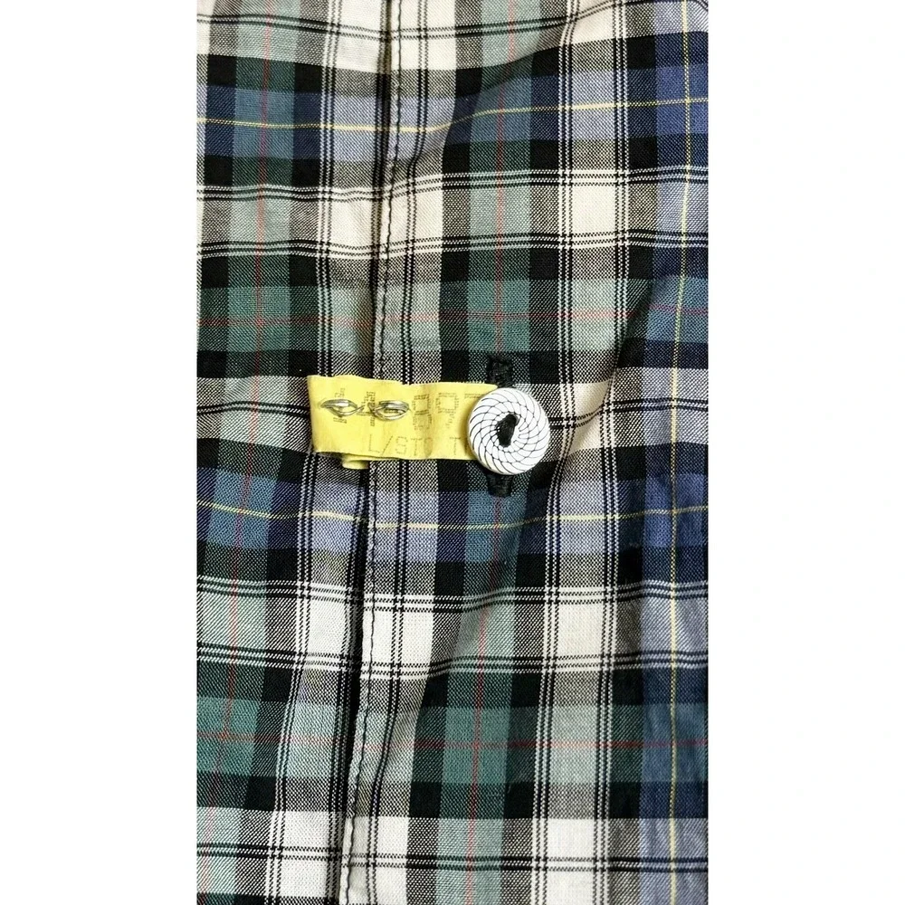 Robert Graham Men's Plaid Button Down Shirt Colorful‎ Accents Large Flip Cuff